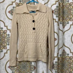 Volcom Stone button down vneck sweater pocket cozy